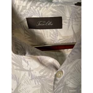 Tasso Elba Men’s Short Sleeve Button Down Shirt Large with Floral Pattern
